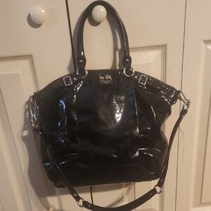 Coach Y2K Sophia Black Patent Leather Tote Satchel- Great Condition